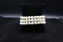 Load image into Gallery viewer, Faux Pearl Bracelet With  Cubic Zirconia Accents
