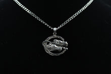 Load image into Gallery viewer, Sterling Silver Horseshoe With Double Horse Head Pendant
