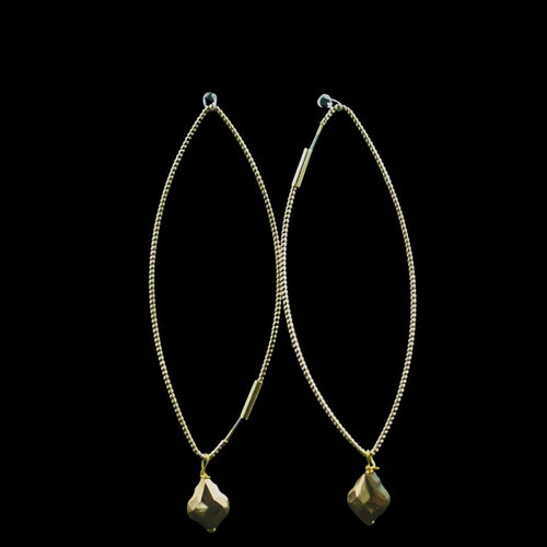 Marquise Shape Earring w/ Rose Tone Swarovski Crystal
