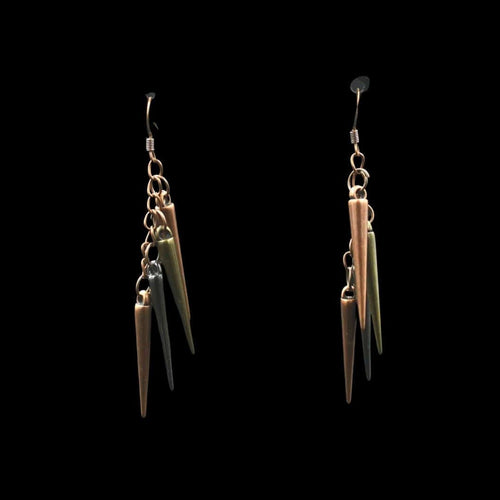Tri-Color Cone Acrylic Dangle Earrings