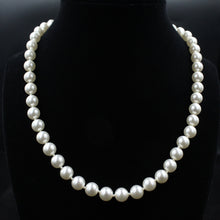 Load image into Gallery viewer, Faux White Pearl 8mm Stand Knotted Necklace

