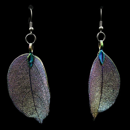 Rainbow Leaf Shape Dangle Earring - Elegant Elements By Kelly