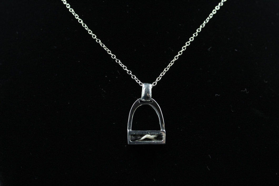 Custom Sterling Silver Channel Stirrup Pendant