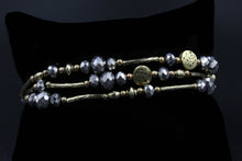 Load image into Gallery viewer, Silver And Gold Tone Three Row Beaded Bracelet

